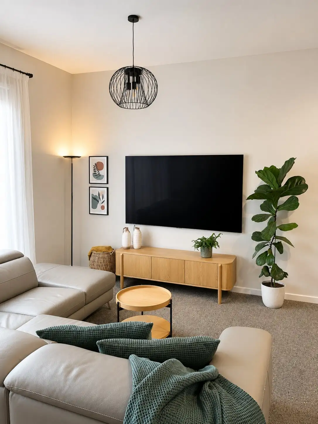 Freshly painted interior in warm white